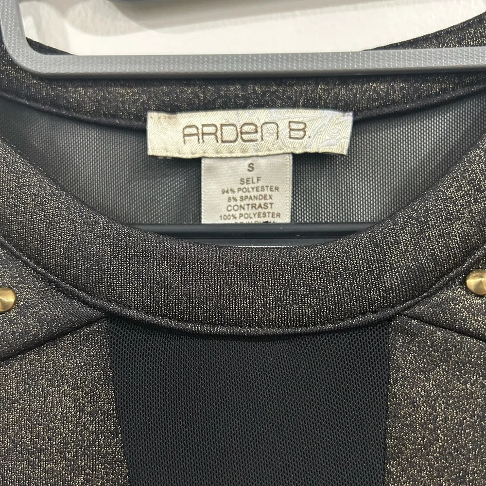 Arden B Black and Gold Studded Mini Dress size S - Picture 5 of 5